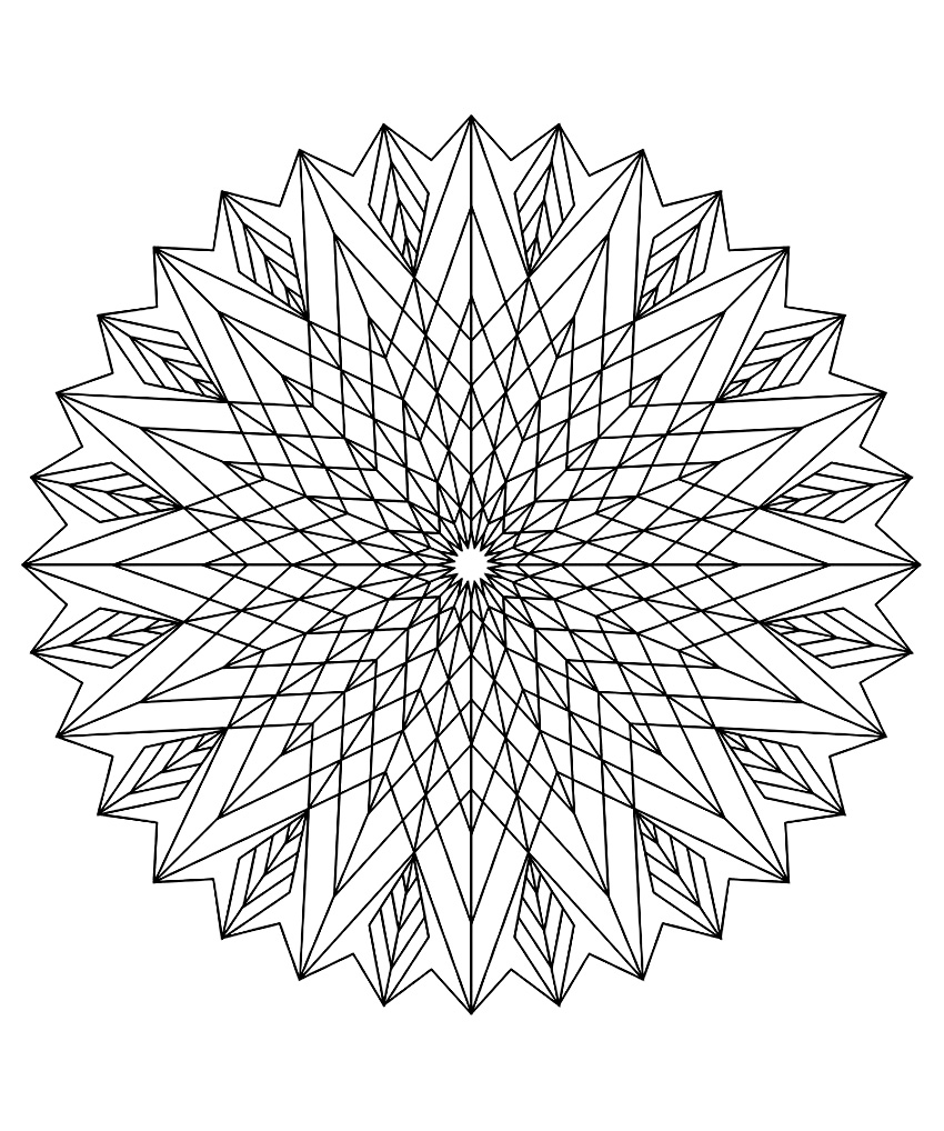 Motifs Mandala Facile A Faire Mandala a colorier motifs geometriques - 3 - Mandalas avec Motifs  géométriques
