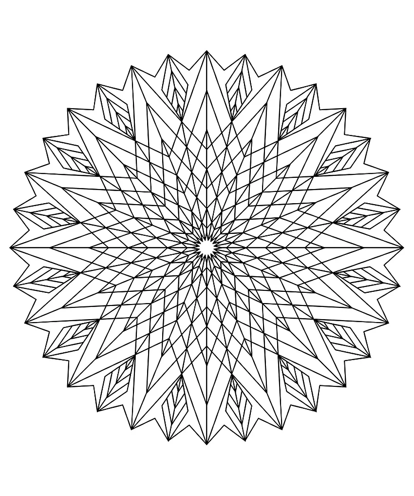Mandala a colorier motifs geometriques - 3 (Mandalas avec Motifs géométriques)