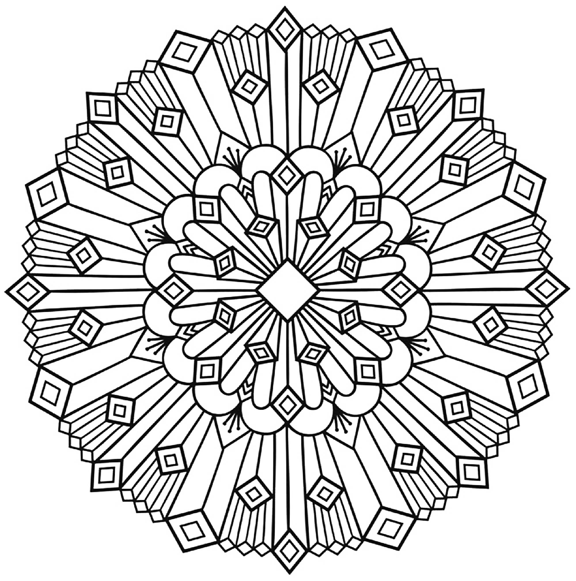 Laissez votre intuition choisir les meilleures couleurs pour donner vie à ce très beau coloriage de Mandala ! Si vous préférez l'abstrait au réel, il sera parfait pour vous.