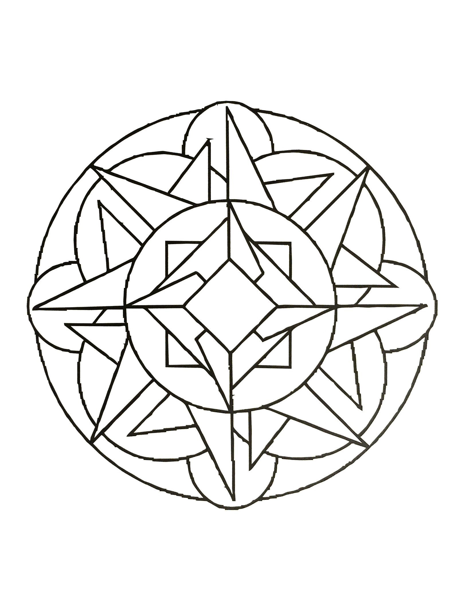 Laissez vous emporter par ce superbe Mandala intégrant des formes élégantes et harmonieuses. Utilisez les techniques que vous maitrisez le mieux pour le mettre en valeur.