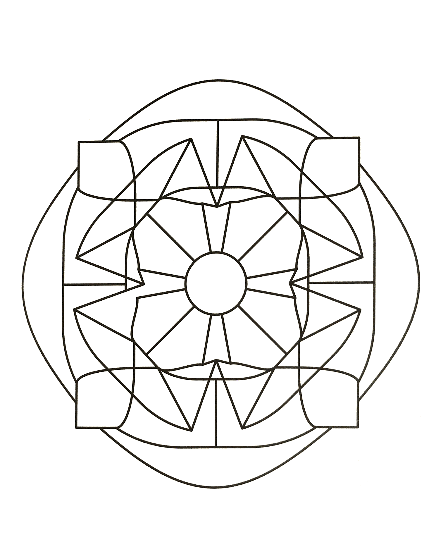 Si vous cherchez à vous relaxer grâce aux pouvoirs des Mandalas, celui-ci vous conviendra sans doute. A vous de trouver les meilleures couleurs pour lui faire honneur.