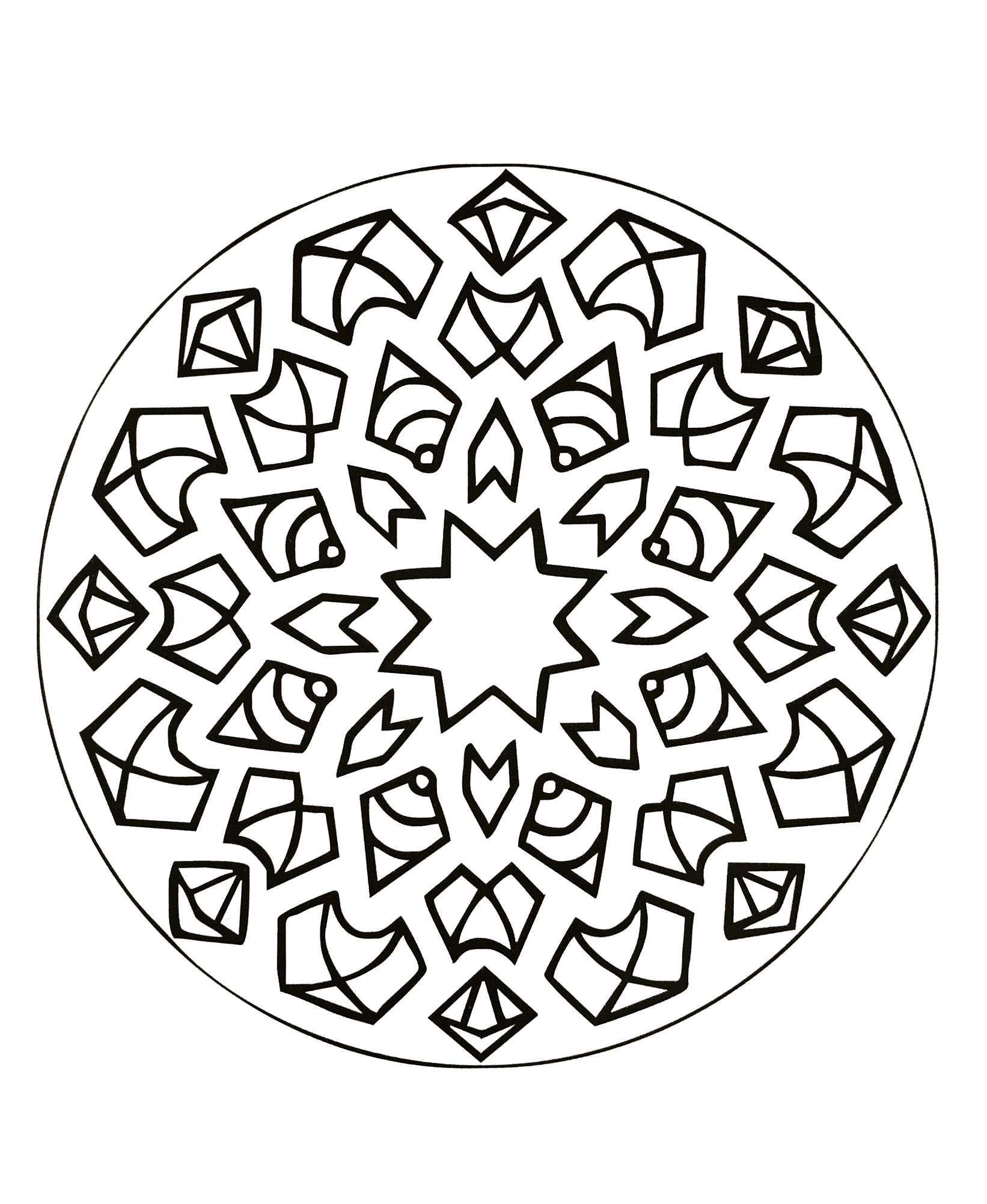 Si vous cherchez à vous relaxer grâce aux pouvoirs des Mandalas, celui-ci vous conviendra sans doute. A vous de trouver les meilleures couleurs pour lui faire honneur.