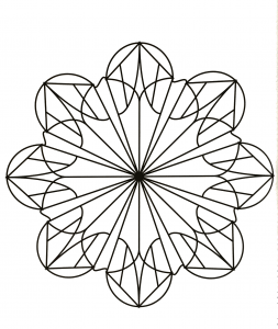 Coloriage mandala gratuit forme de fleur