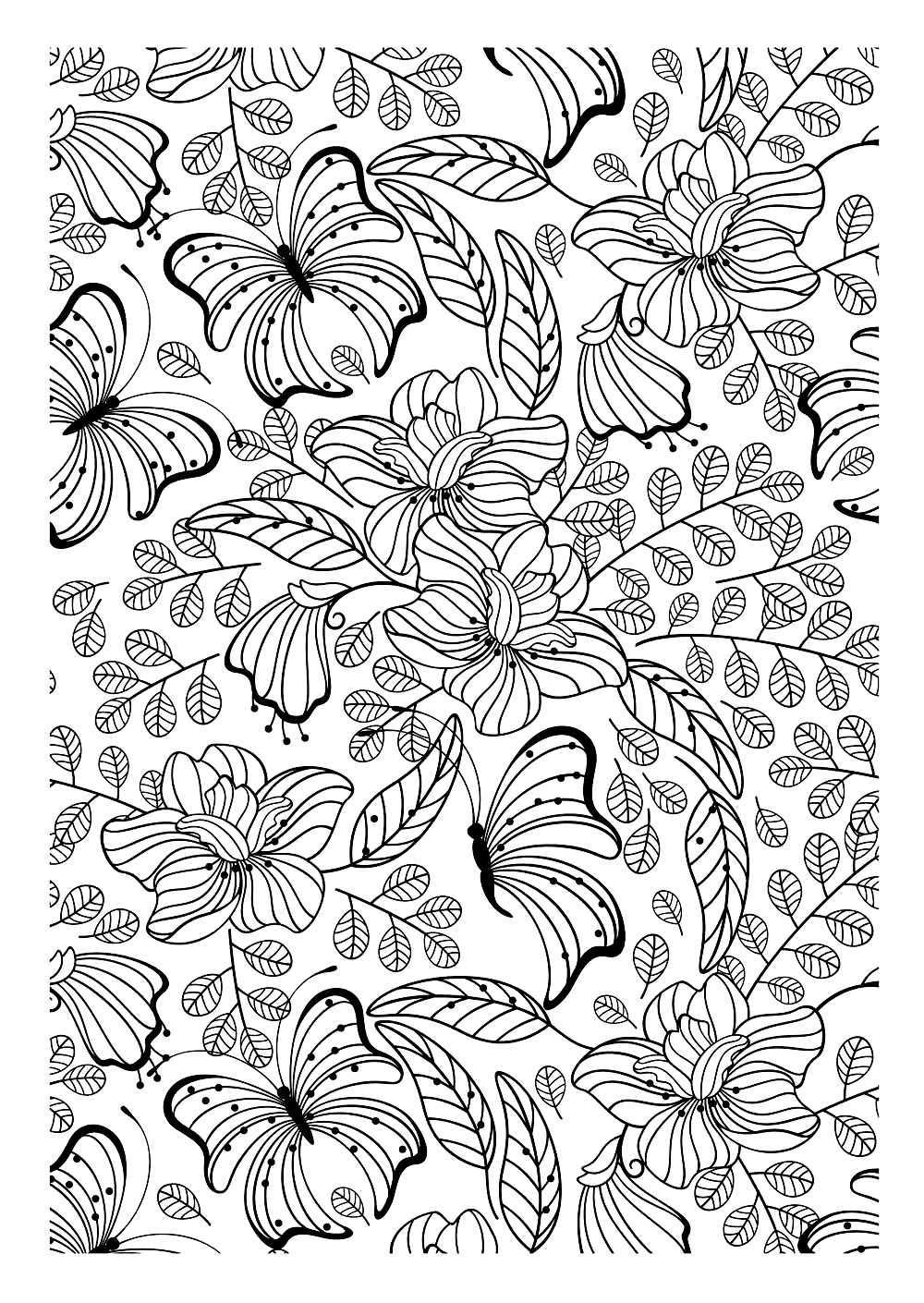 image=insectes nature papillons coloriage adulte difficile 1