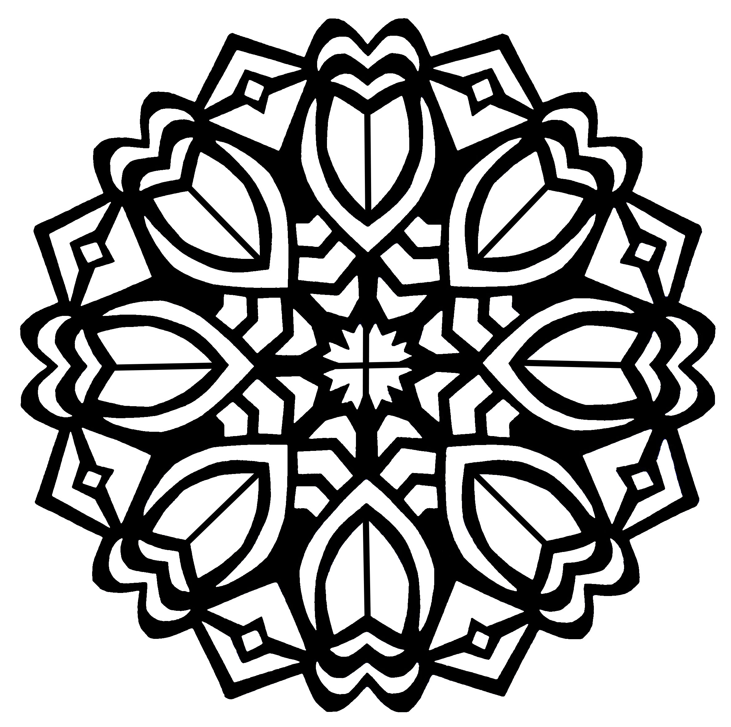 Fleurs art deco dans un mandala - Image avec : Art déco