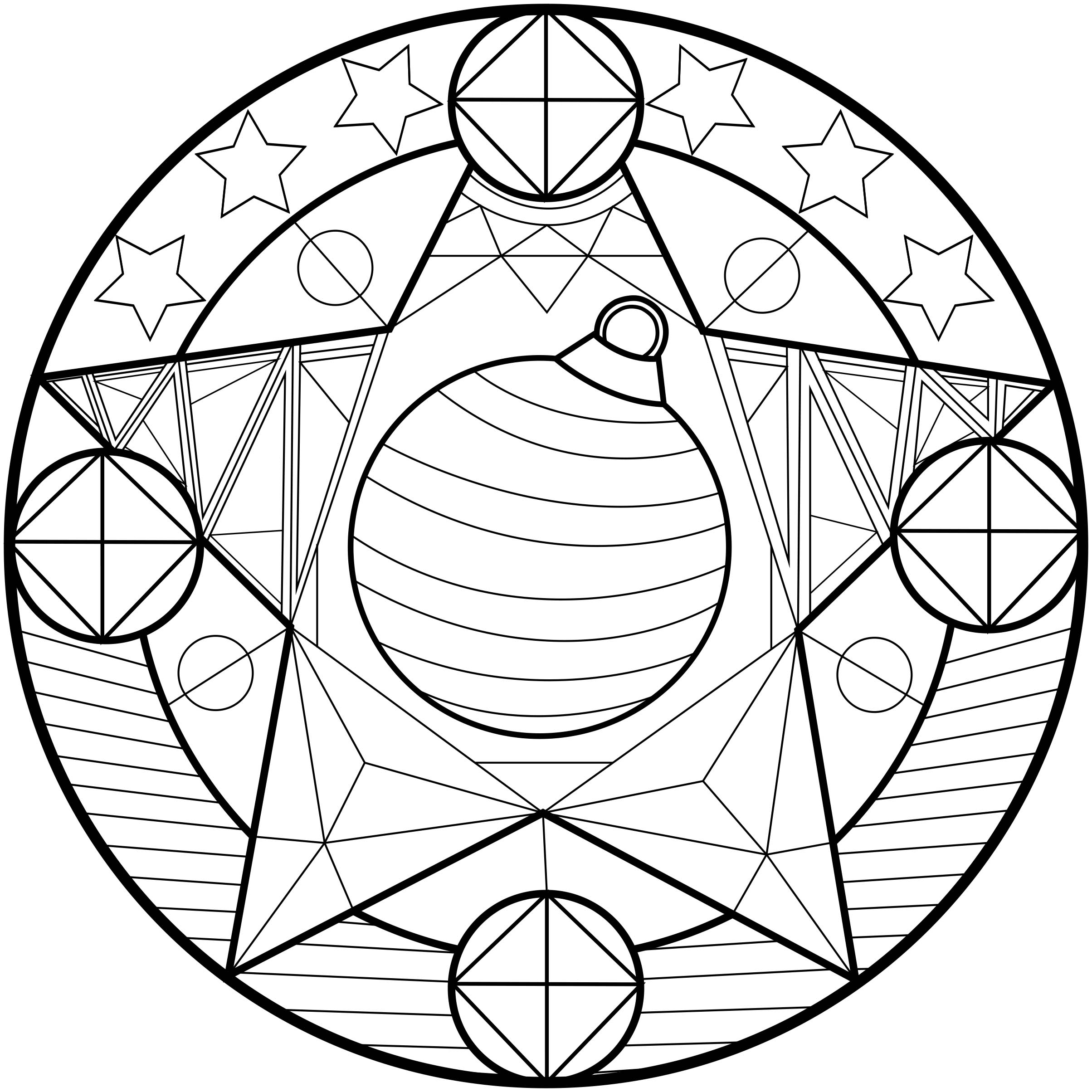 Si vous cherchez un Mandala pas trop compliqué à colorier, sur le thème de Noël, mais avec quand même un niveau de difficulté relatif, celui-ci est parfait pour vous.