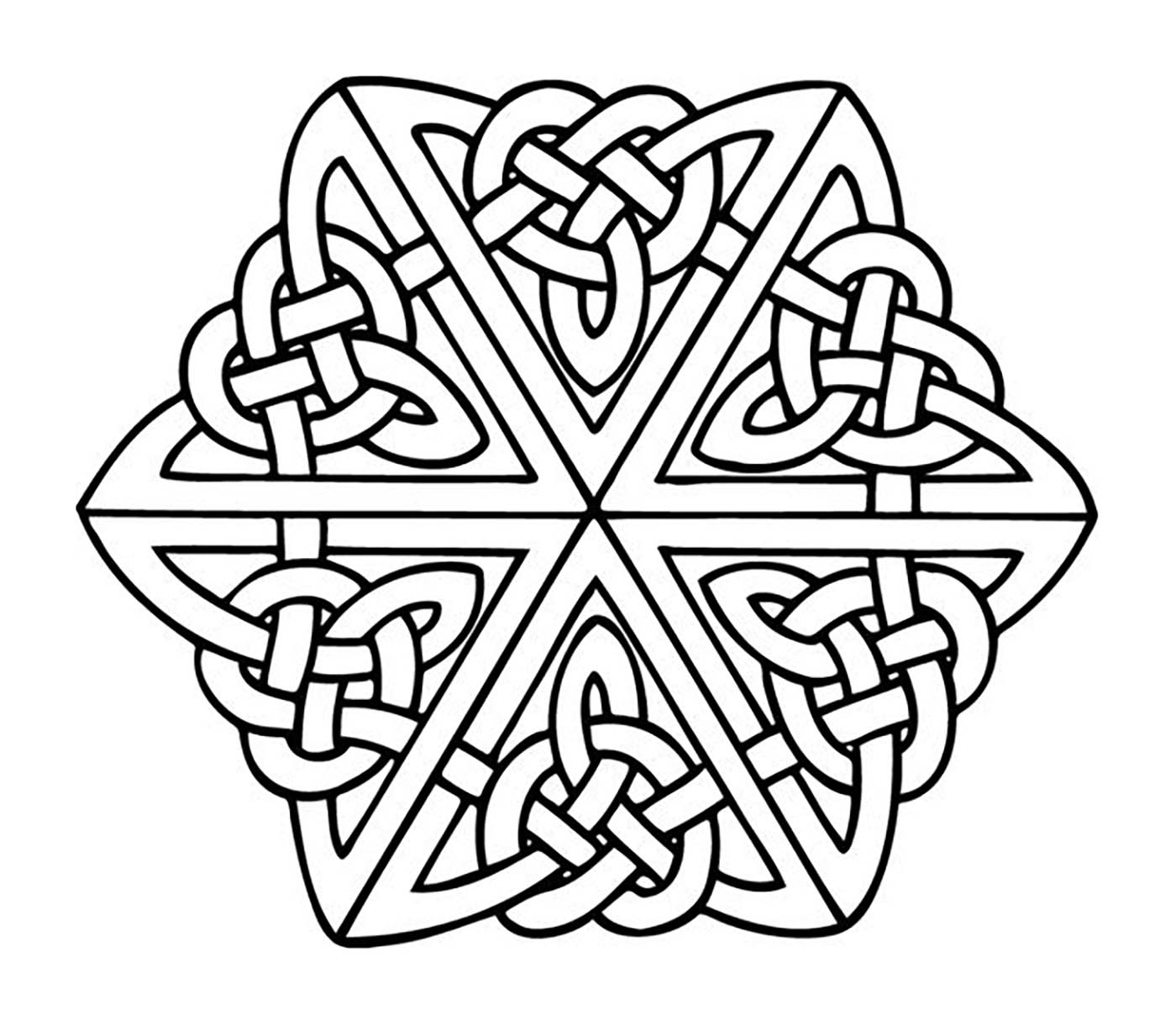 Si vous cherchez un Mandala 'celtique' pas trop compliqué à colorier, mais avec quand même un niveau de difficulté relatif, celui-ci est parfait pour vous.