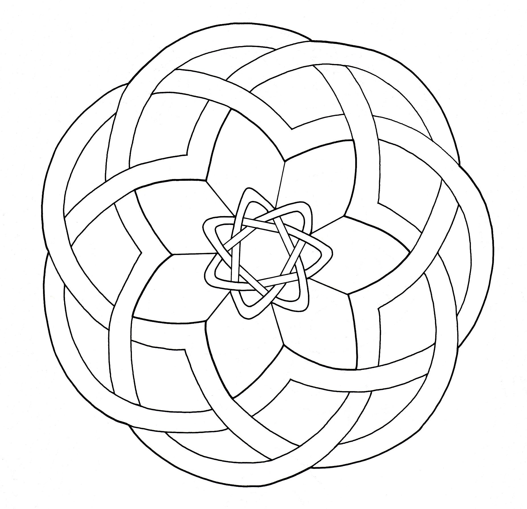 Si vous cherchez un Mandala pas trop compliqué à colorier, avec zones larges, mais avec quand même un niveau de difficulté relatif, celui-ci est parfait pour vous.