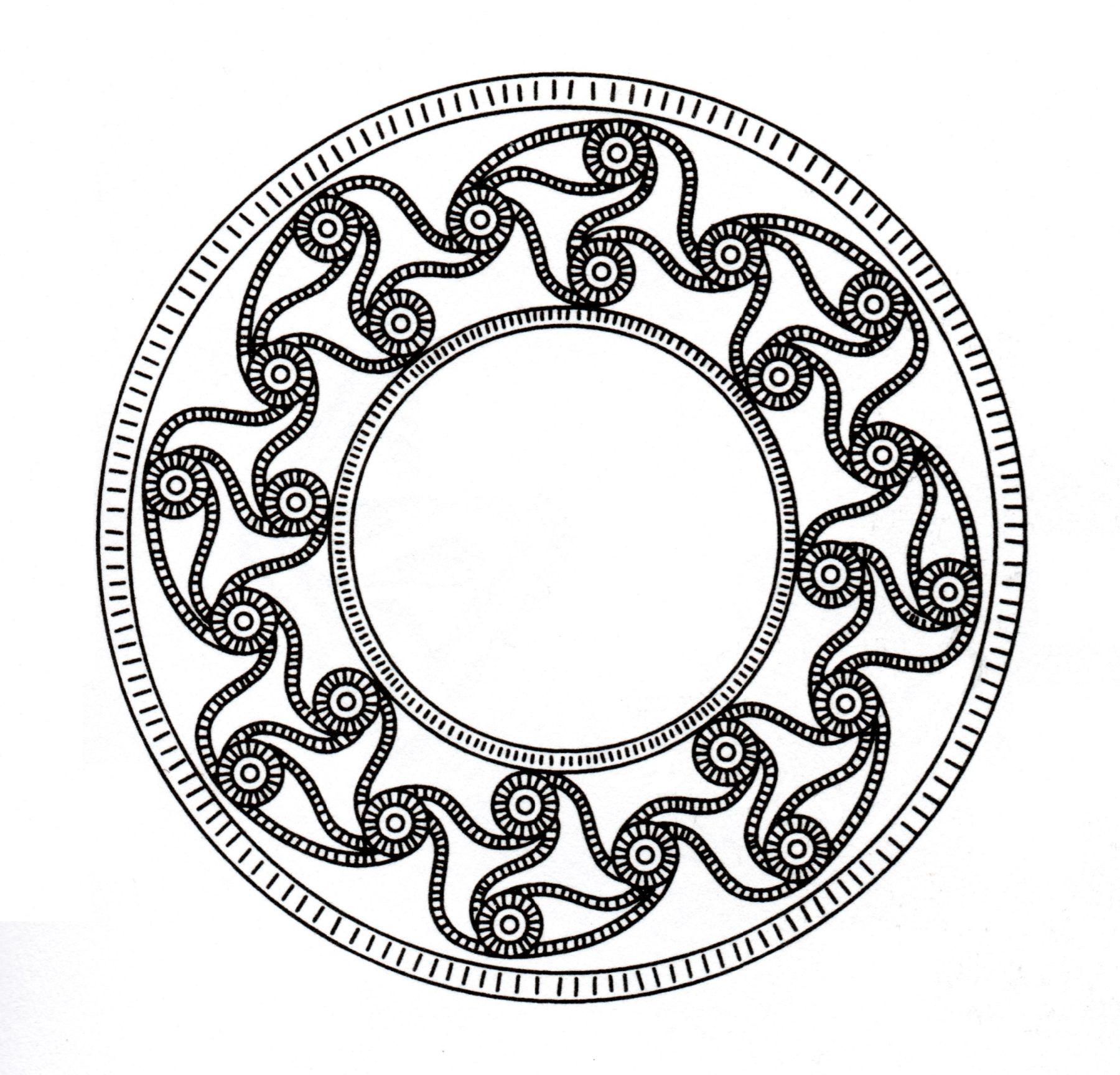 Des détails relativement faciles à colorier, pour un coloriage de Mandala 'celtique' très original et de grande qualité.