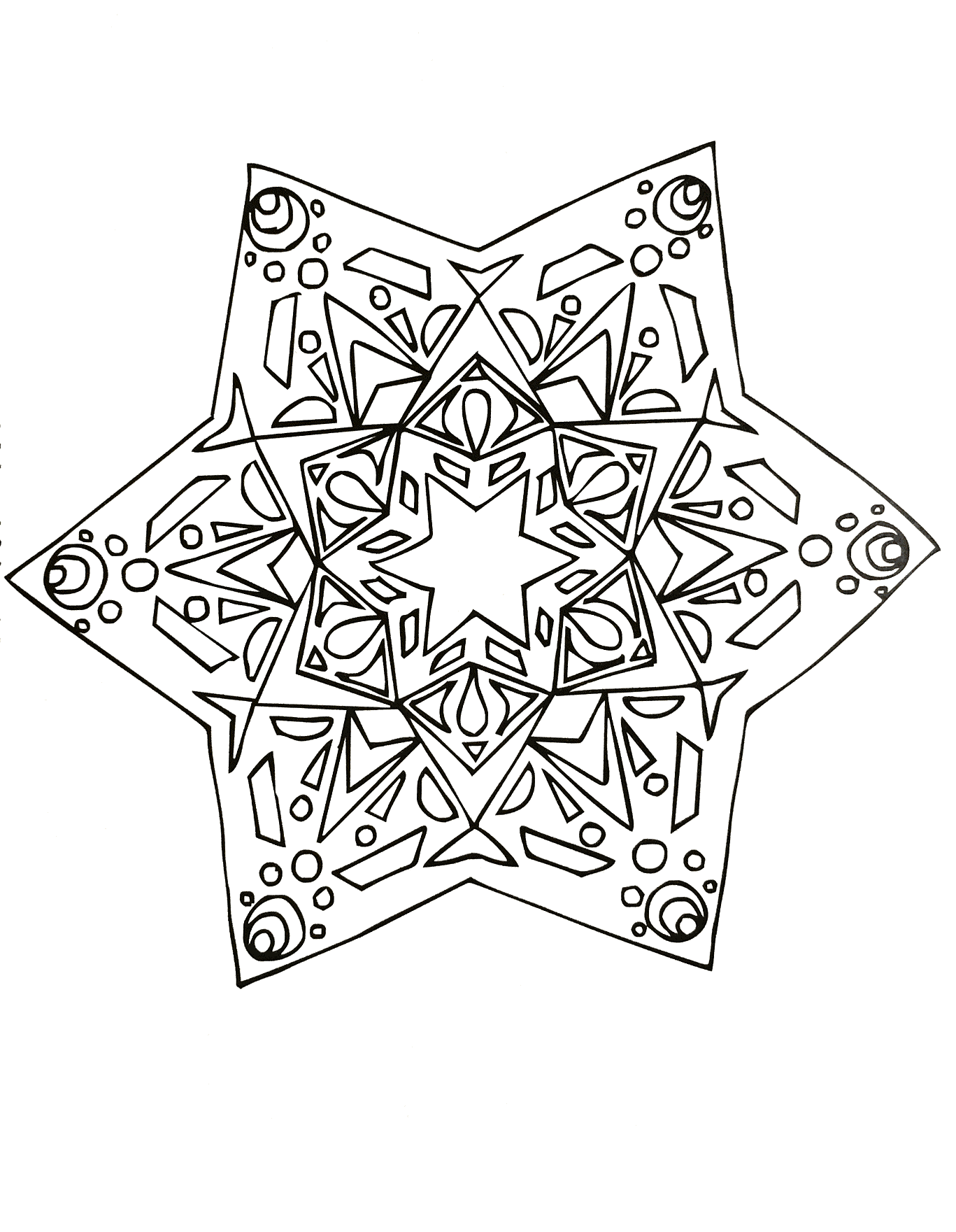 Mandala a colorier gratuit jolie etoile - Image avec : étoile