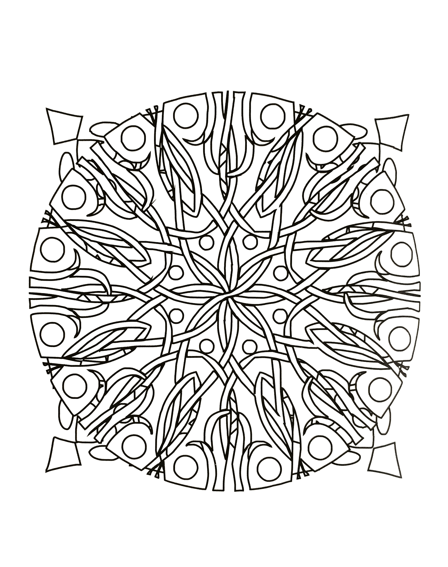 Mandala a colorier gratuit ronces