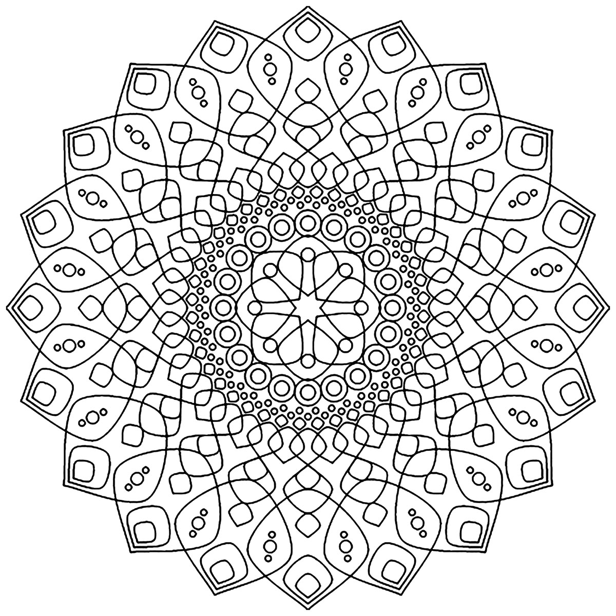 Admirez les lignes épurées de ce beau Mandala ! Il conviendra aux petits et aux grands, et permettra à chacun d'exprimer sa propre sensibilité artistique.