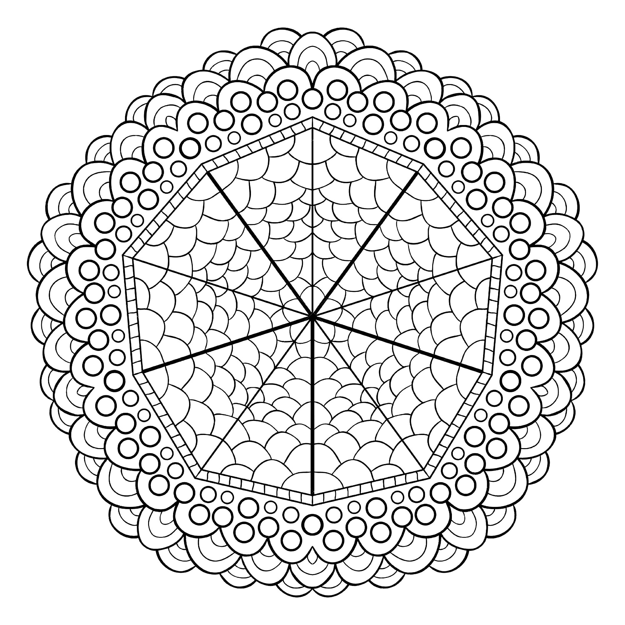 Mandalas de difficulté normale : Mandala cercles Mandalas de difficulté normale : Mandala cercles