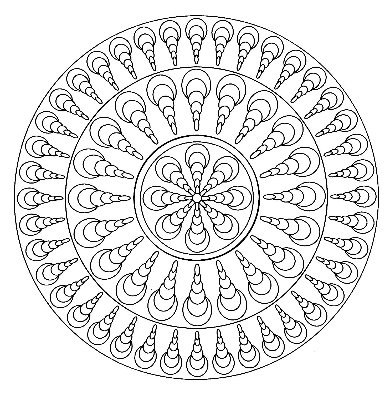 Mandalas de difficulté normale : Mandala coquillages Mandalas de difficulté normale : Mandala coquillages