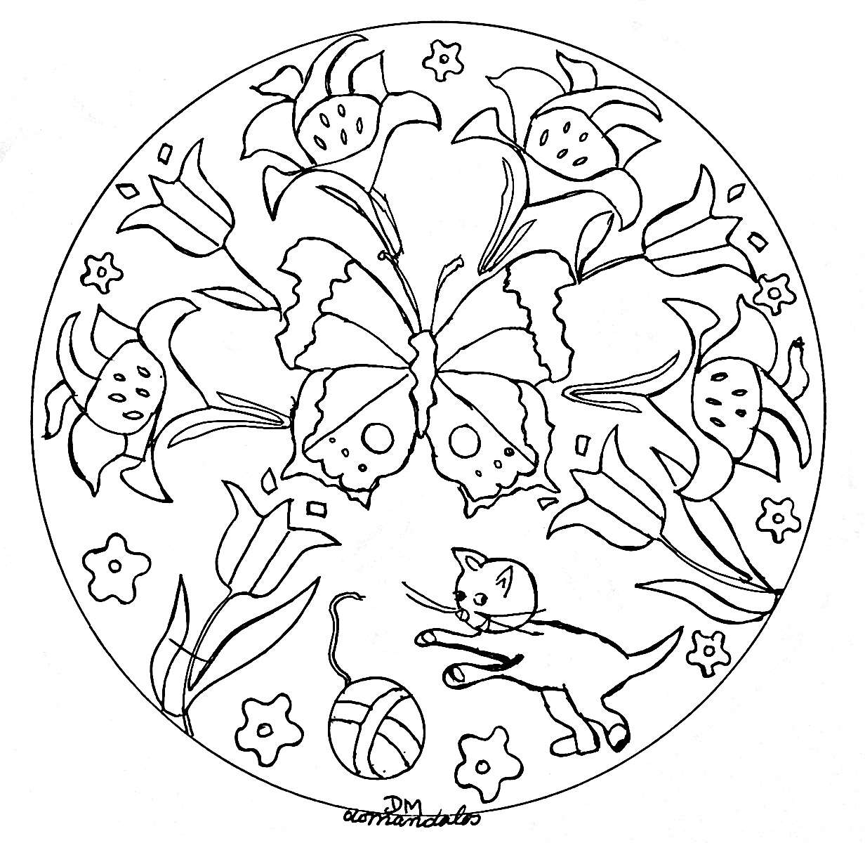 Mandala Fleurs Et Papillons Mandalas De Difficulté Normale