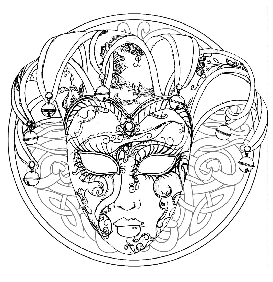 Mandala avec un masque typique du Carnaval de Venise
