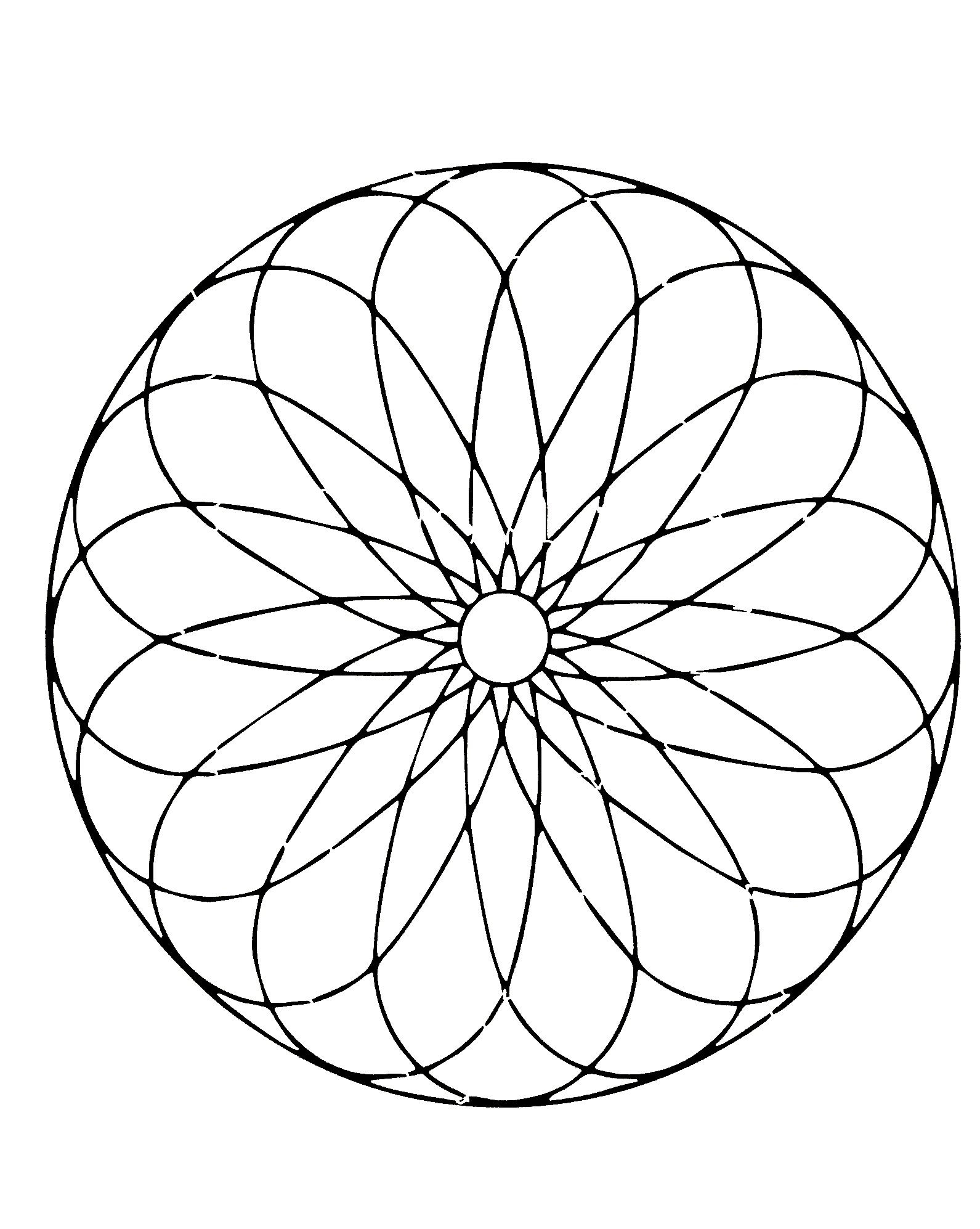 Très joli mandala avec spirale, avec une très belle fleur au centre de celui-ci.