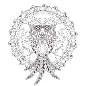 Un Mandala Hibou par Kchung