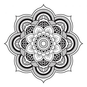 Mandala fleur symétrique et intriguante