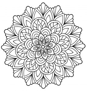 Mandala facile avec feuilles