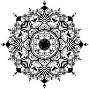 Mandala éléments noir & blanc