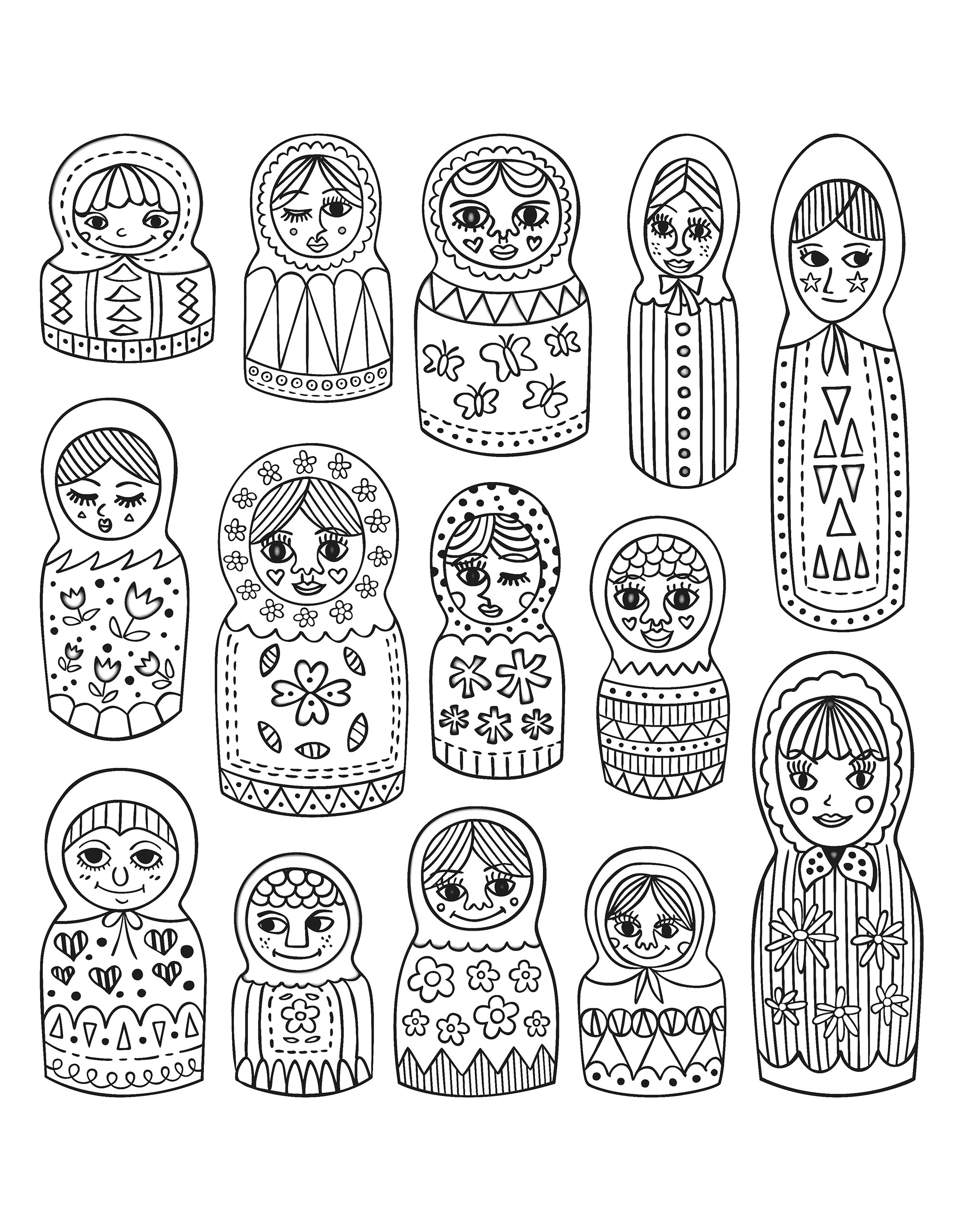 Justcolor poupees russes 1 Coloriages de Poupées russes image=poupees russes coloriage justcolor poupees russes 1 1