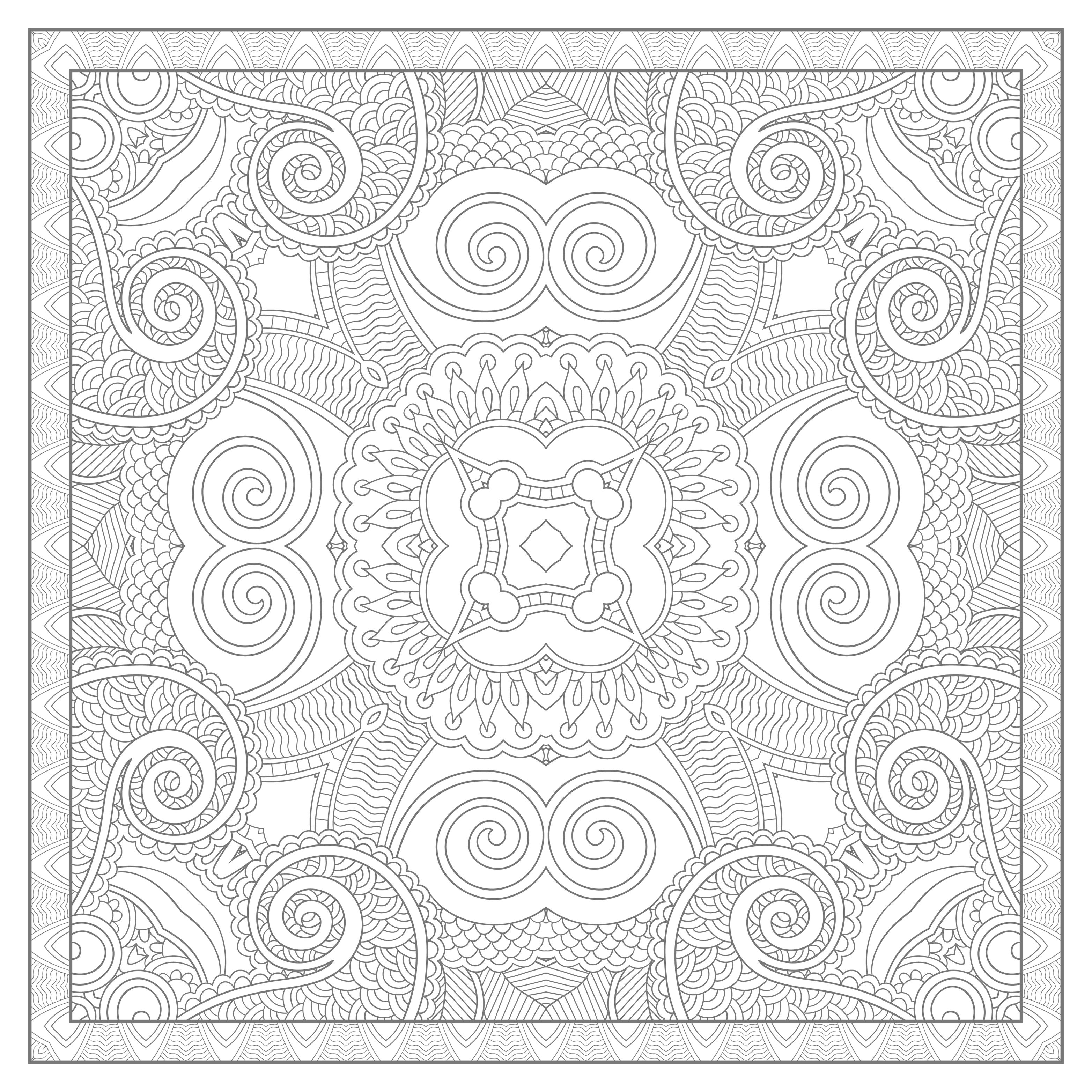 Patience et persévérance, c'est ce qu'il vous faudra pour venir à bout de ce coloriage de Mandala aux traits gris ultra difficile ! une loupe ne sera pas de trop pour arriver à remplir chaque zone présente ...