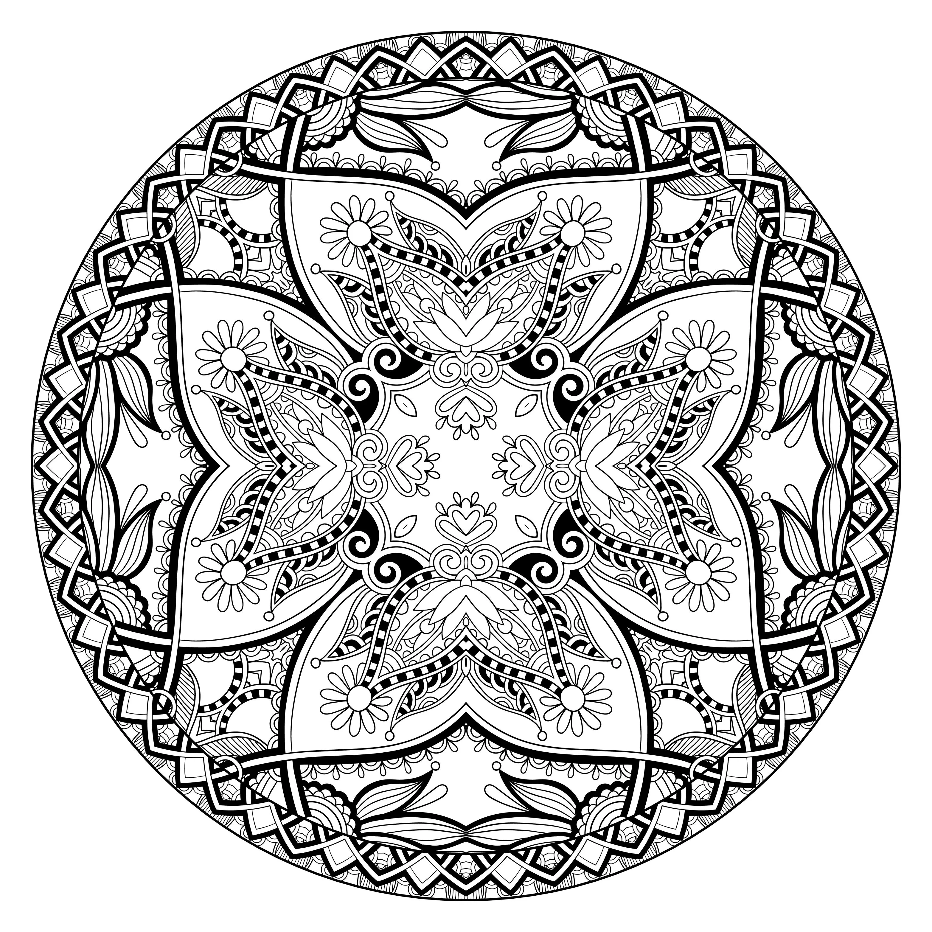 Mandala complexe très fin (Mandalas très difficiles (pour adultes))