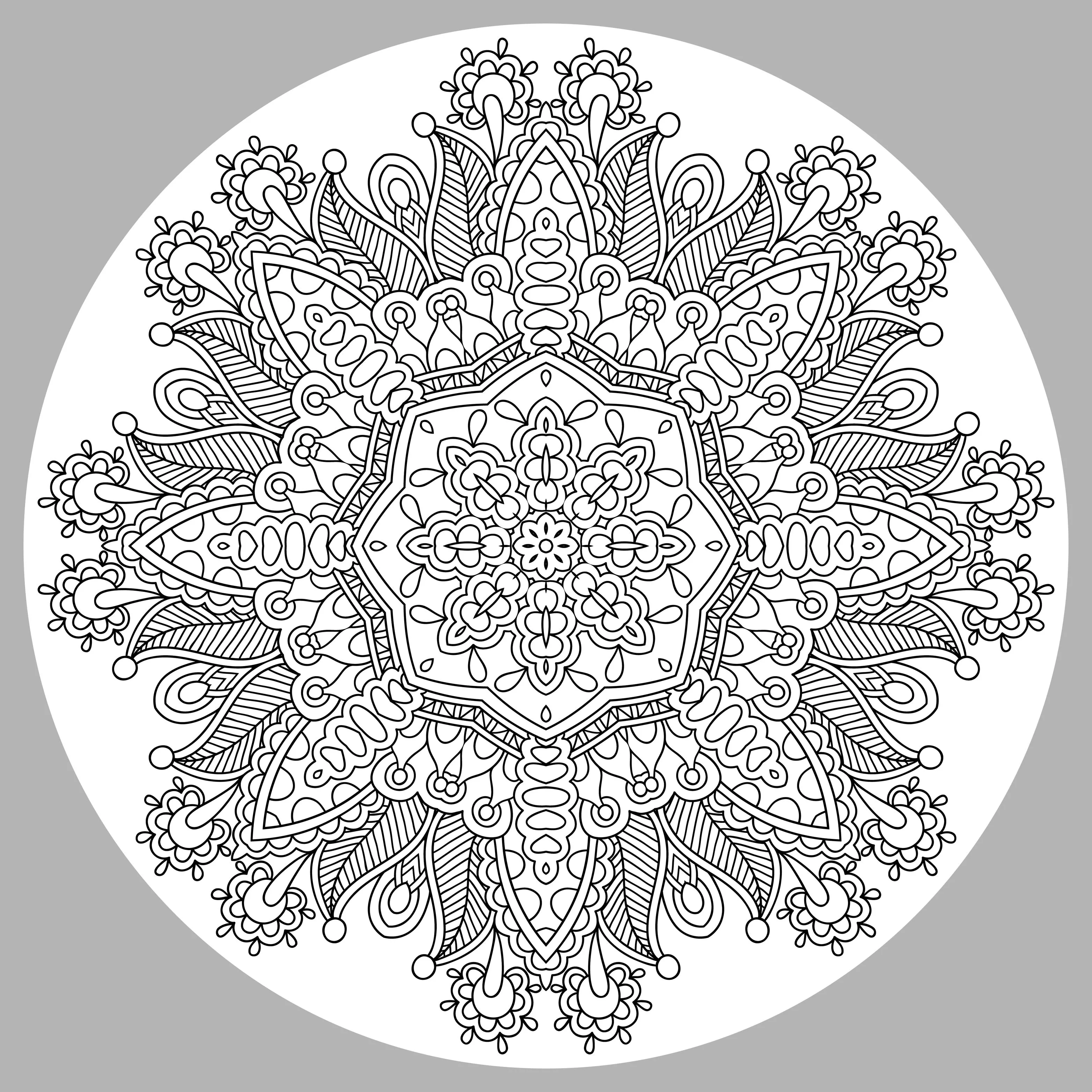 Mandala complexe avec très fins (Mandalas très difficiles (pour adultes))