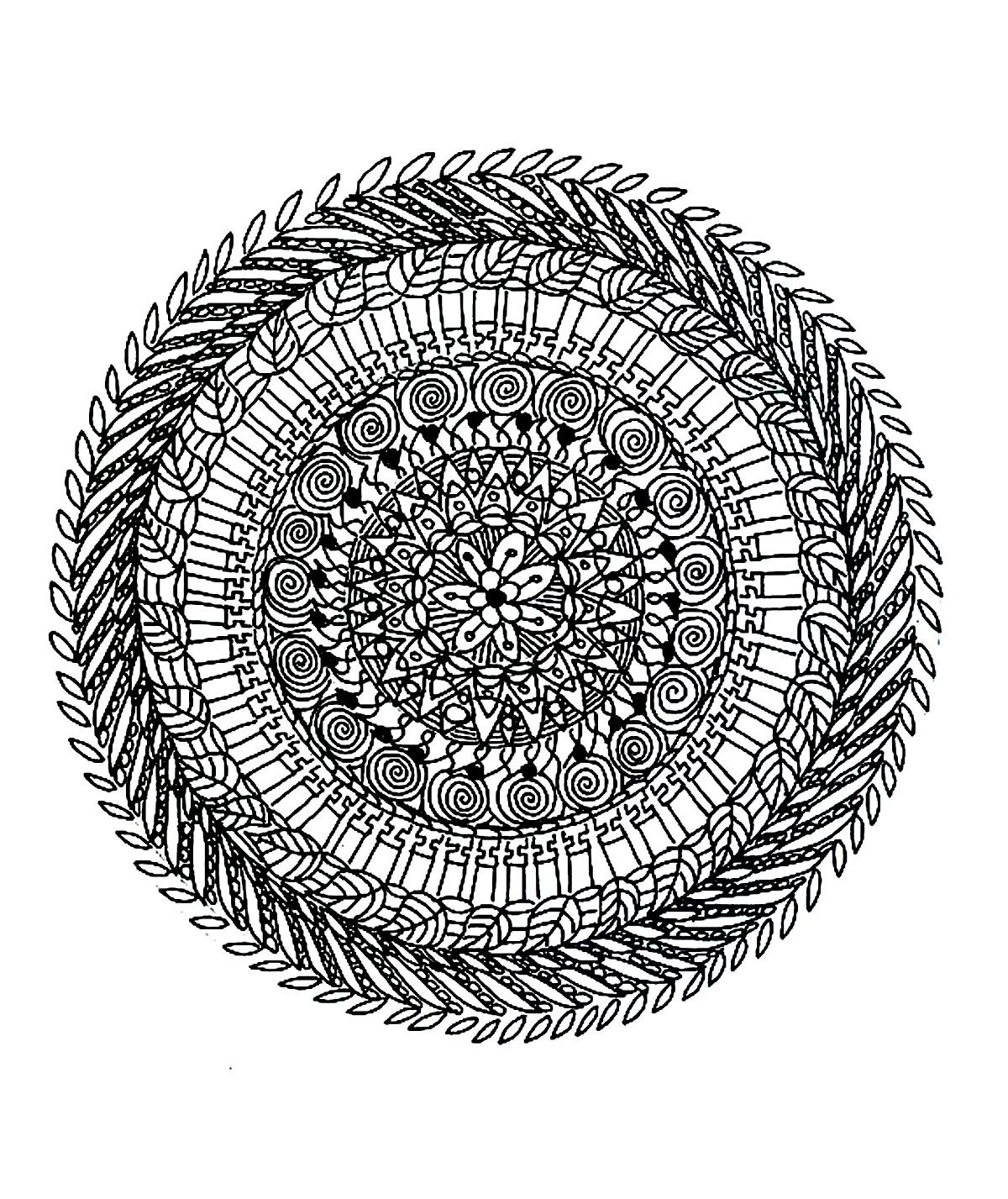 Coloriage Mandala Dur Pour Adultes