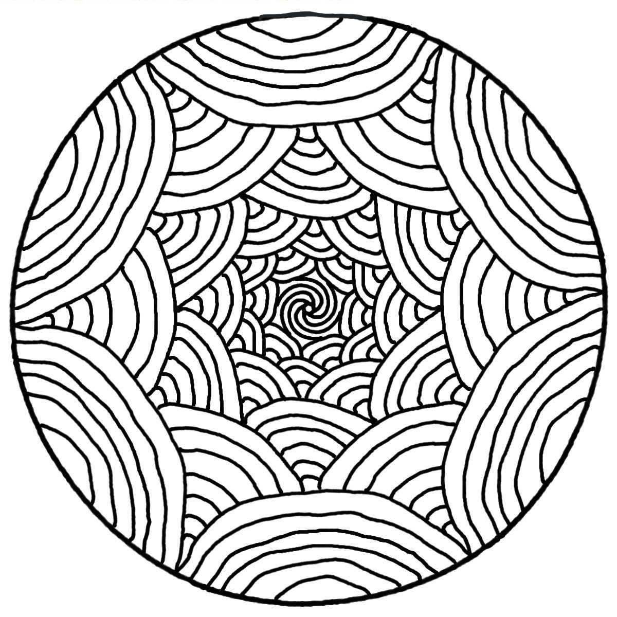 Coloriage Illusion D optique Facile Mandala illusion d'optique - Mandalas Zen & Anti-stress