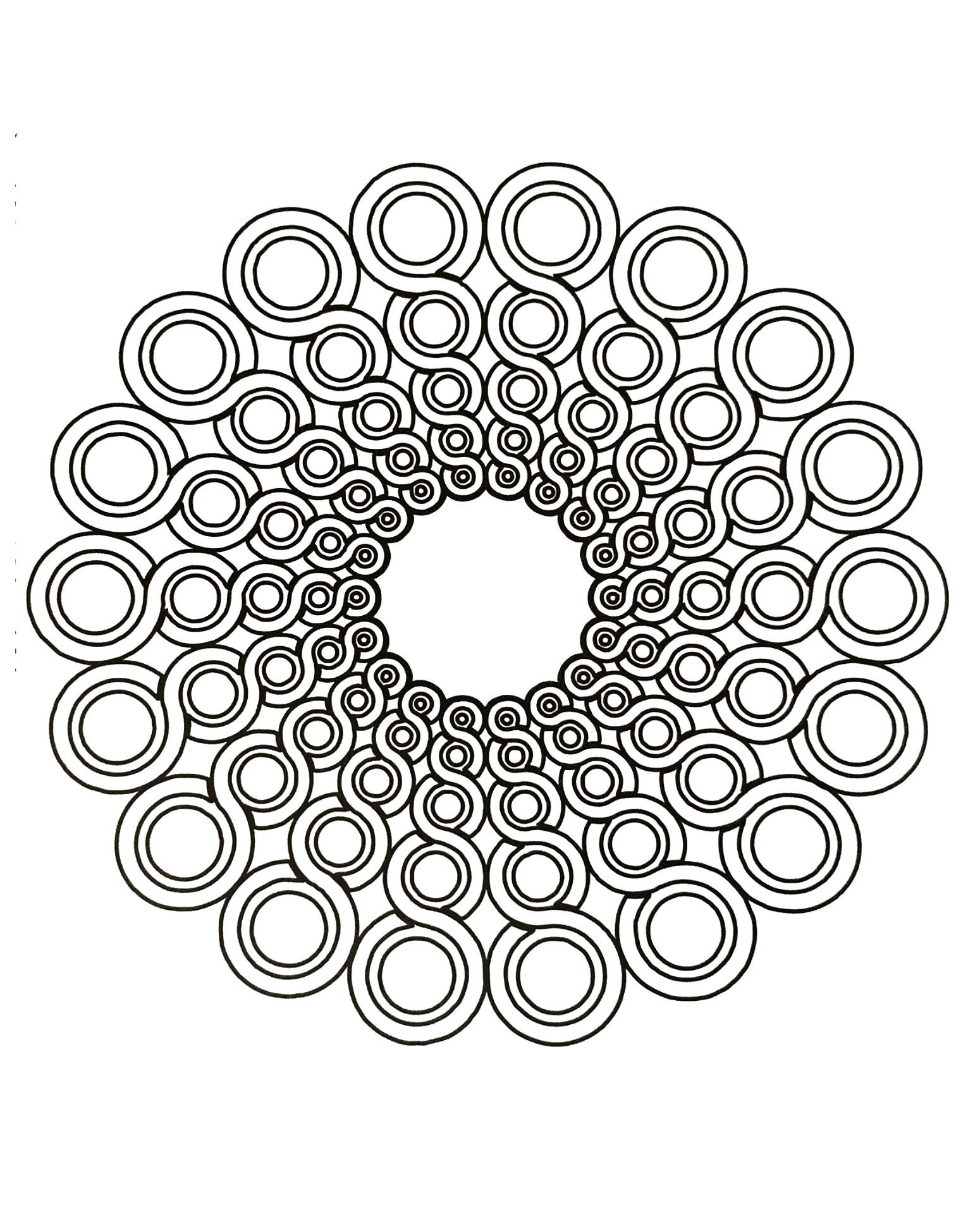 Quand colorier un Mandala devient vraiment de l'Art Thérapie ... C'est parti pour un superbe moment de relaxation, avec ce Mandala composé d'anneaux.