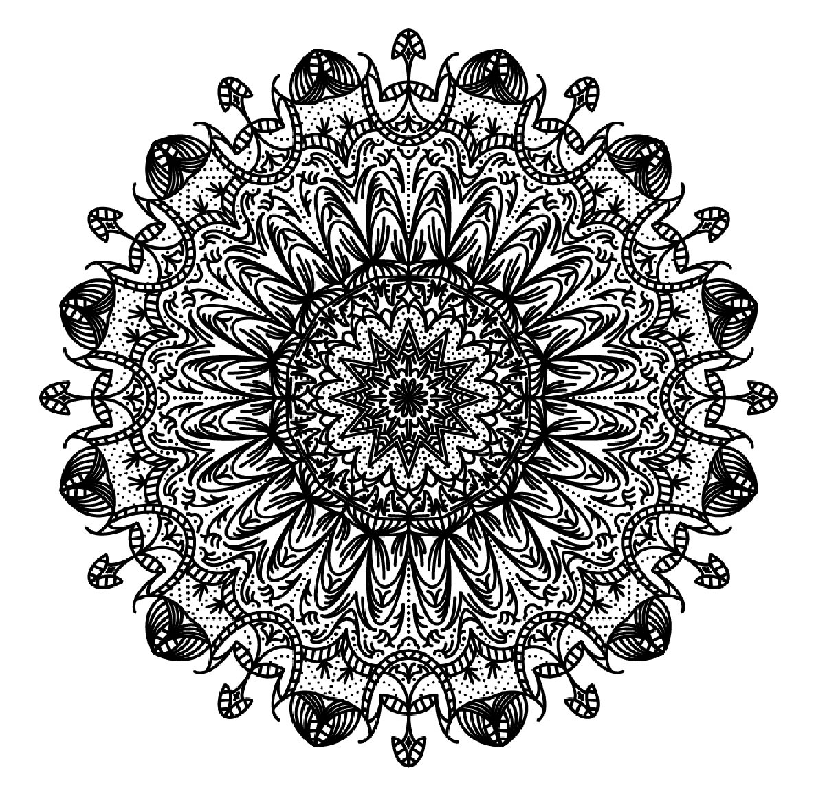 Un Mandala très relaxant, pour un moment de pure décompression. Vous ressentirez rapidement les bénéfices de l'Art Thérapie.