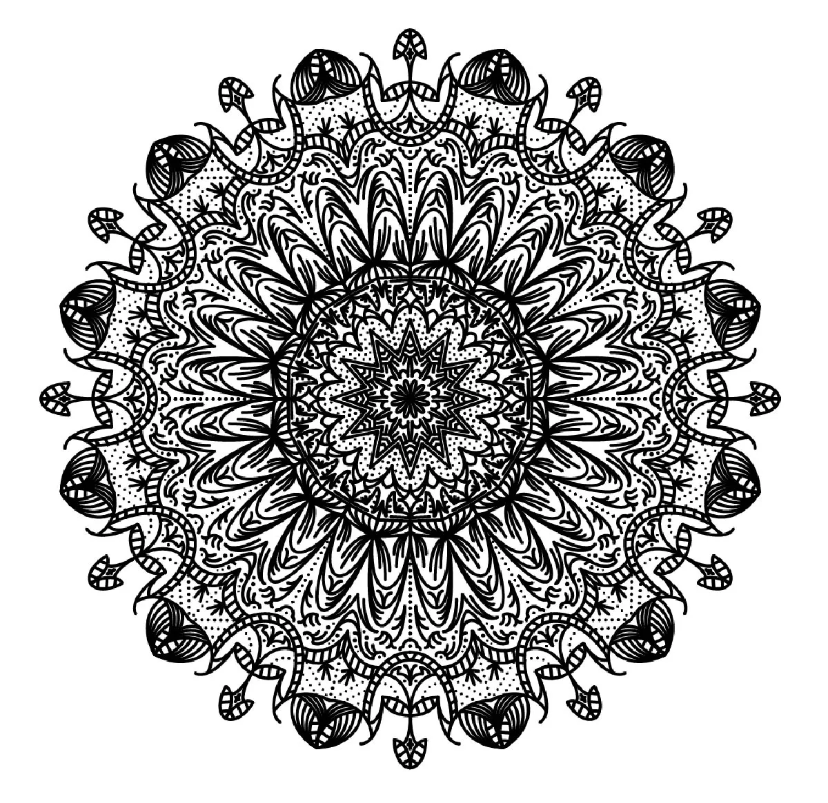 Mandala aux traits épais (Mandalas Zen & Anti-stress)