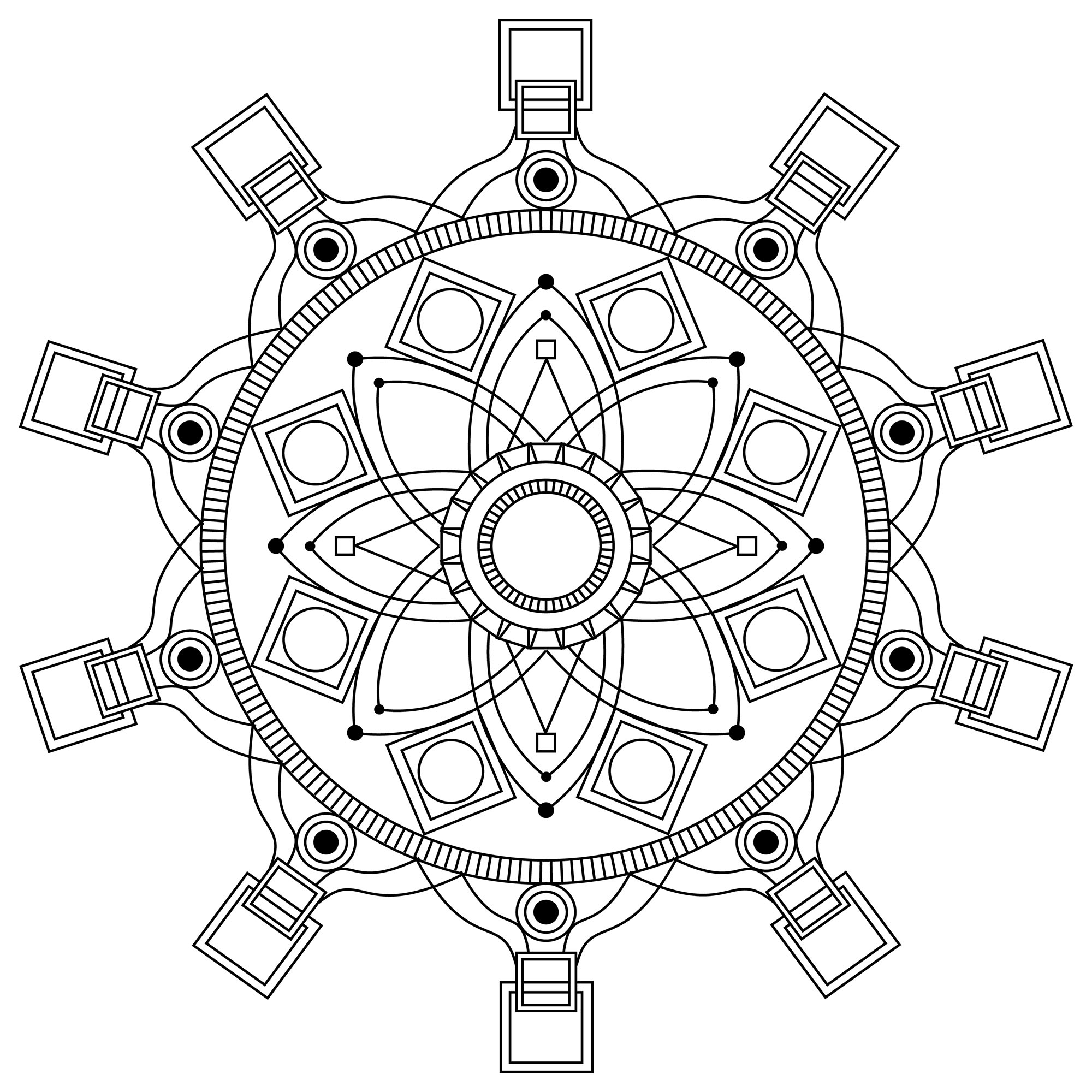 Choisissez la technique que vous préférez pour mettre en couleur ce Mandala exclusif ! Intégrez votre âme à ce beau Mandala.