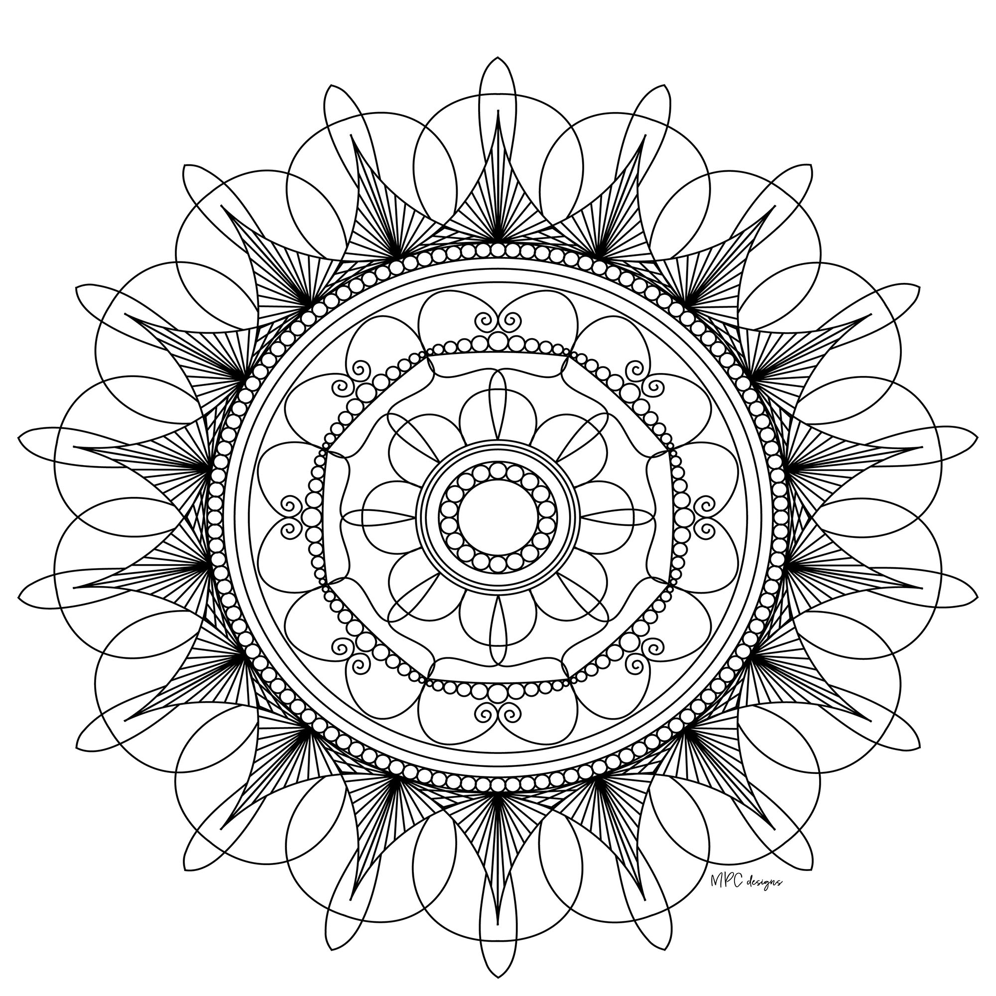 Quand le coloriage est réellement une des pratiques principales de l'Art Thérapie ... Cela donne ce coloriage de Mandala très harmonieux et délicat, dont les vertus apaisantes et relaxantes vous sembleront vite évidentes.