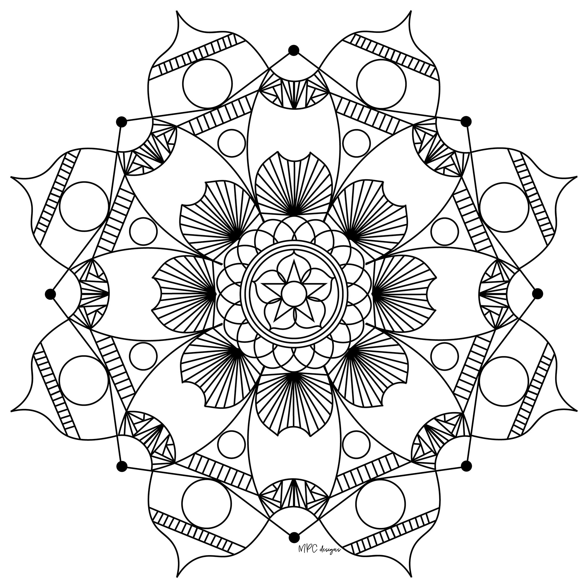 Un Mandala très relaxant, pour un moment de pure décompression. Vous ressentirez rapidement les bénéfices de l'Art Thérapie grâce à ces motifs abstraits ou inspirés par la végétation.