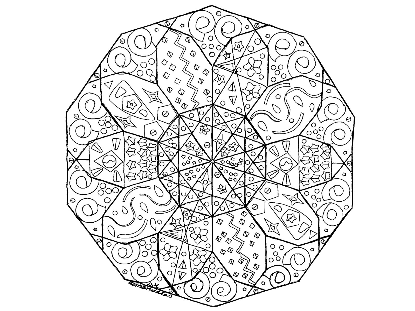 Vous ressentirez rapidement les bienfaits du coloriage avec ce Mandala 100% Art Thérapie, pour un moment de détente intense. Il est entièrement dessiné à la main.