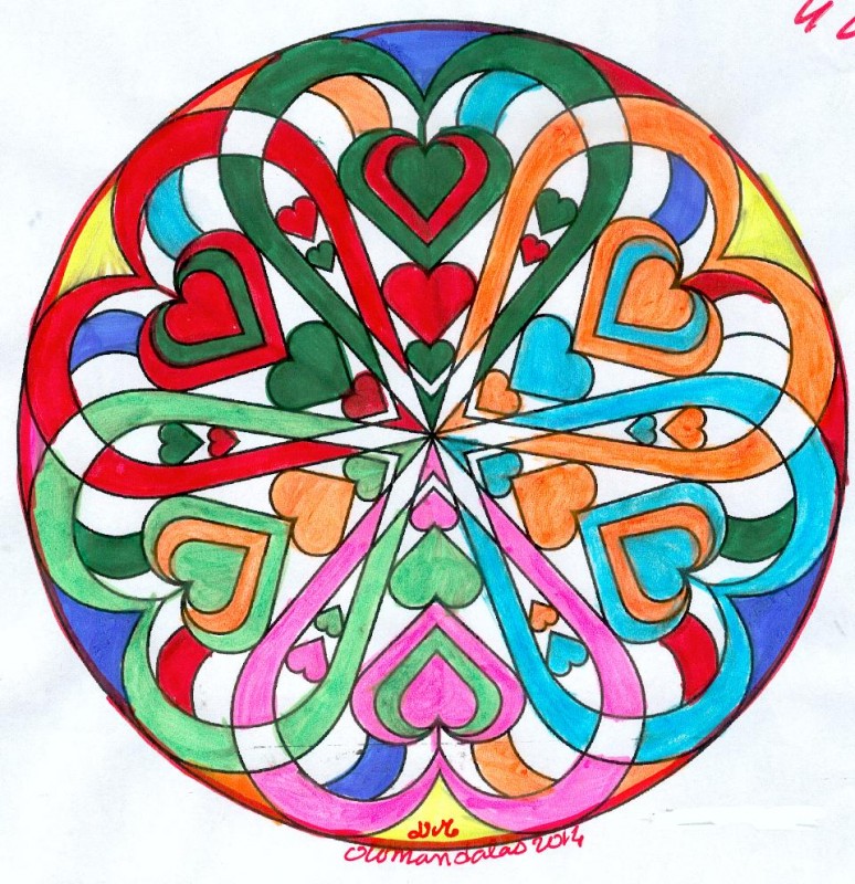 Free Printable Mandalas With Hearts For Kids
